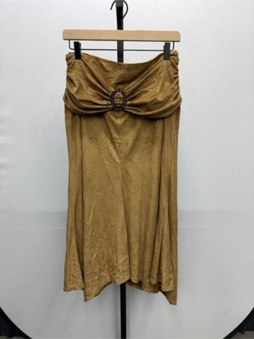 Joseph Ribkoff Camel Faux Suede Western Maxi Skirt